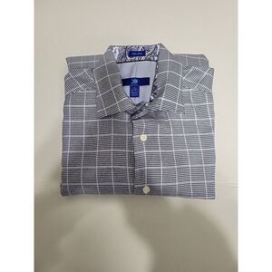 Egara Non Iron Button Down Men's Dress Shirt Long Sleeve L Blue 16-16.5
